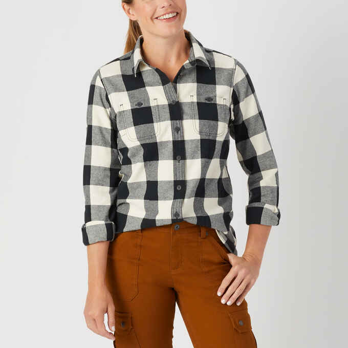 Front View Women's Free Swingin' Flannel Shirt
