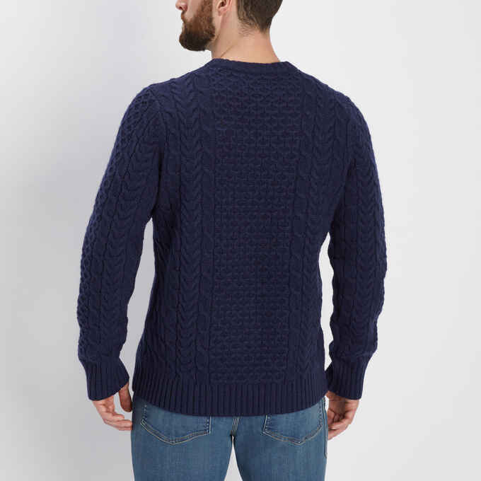 Men's Shetland Wool Cable Sweater