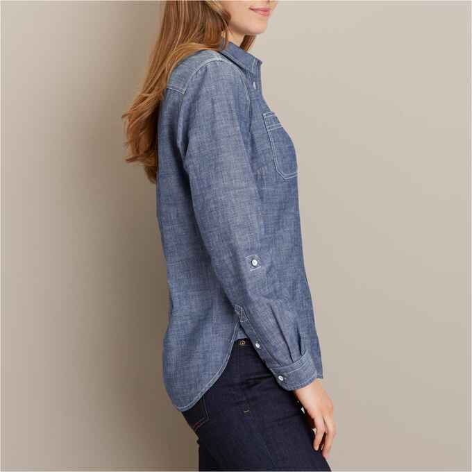 Women's Free Range Organic Chambray Long Sleeve Shirt