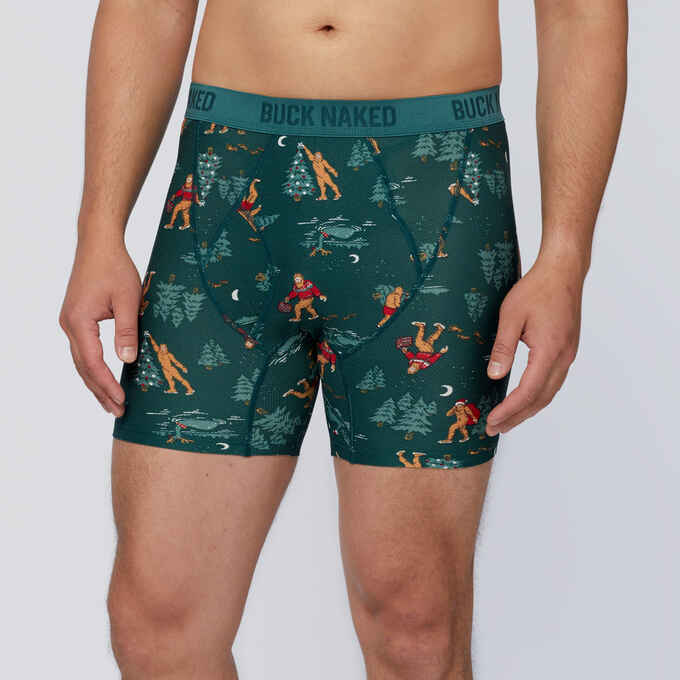 Men's Go Buck Naked Performance Pattern Boxer Briefs