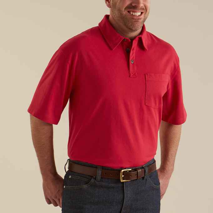 Front View Men's Longtail Jersey Polo