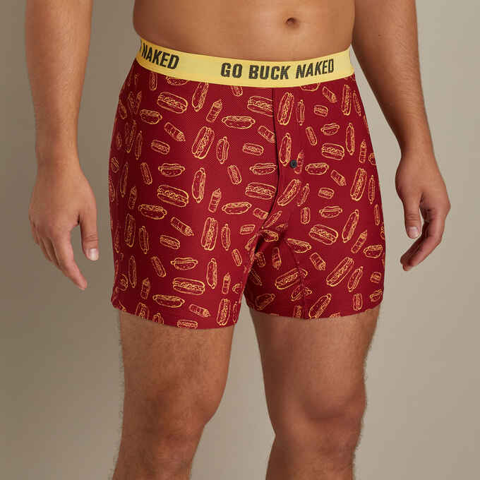 Front View Men's Buck Naked Performance Pattern Boxers
