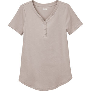 Women's Plus Makers Studio Cotton Rib Henley T-Shirt