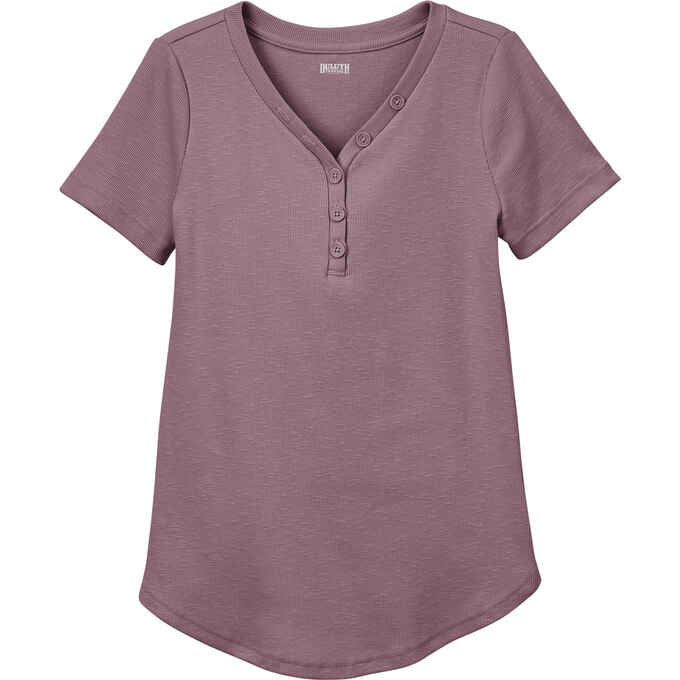 Women's Plus Makers Studio Cotton Rib Henley T-Shirt Women's Plus Makers Studio Cotton Rib Henley T-Shirt