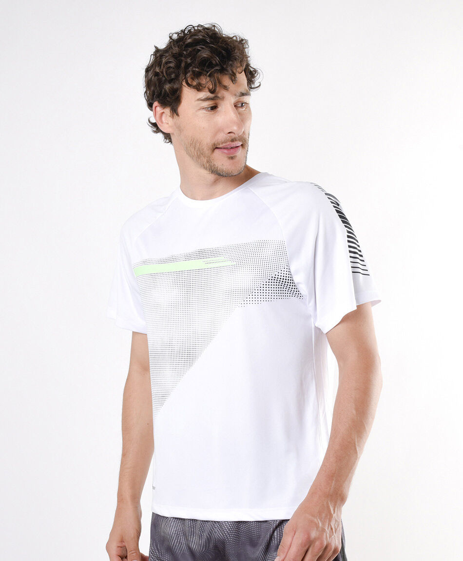 Polera deportiva hombre blanca TRICOT