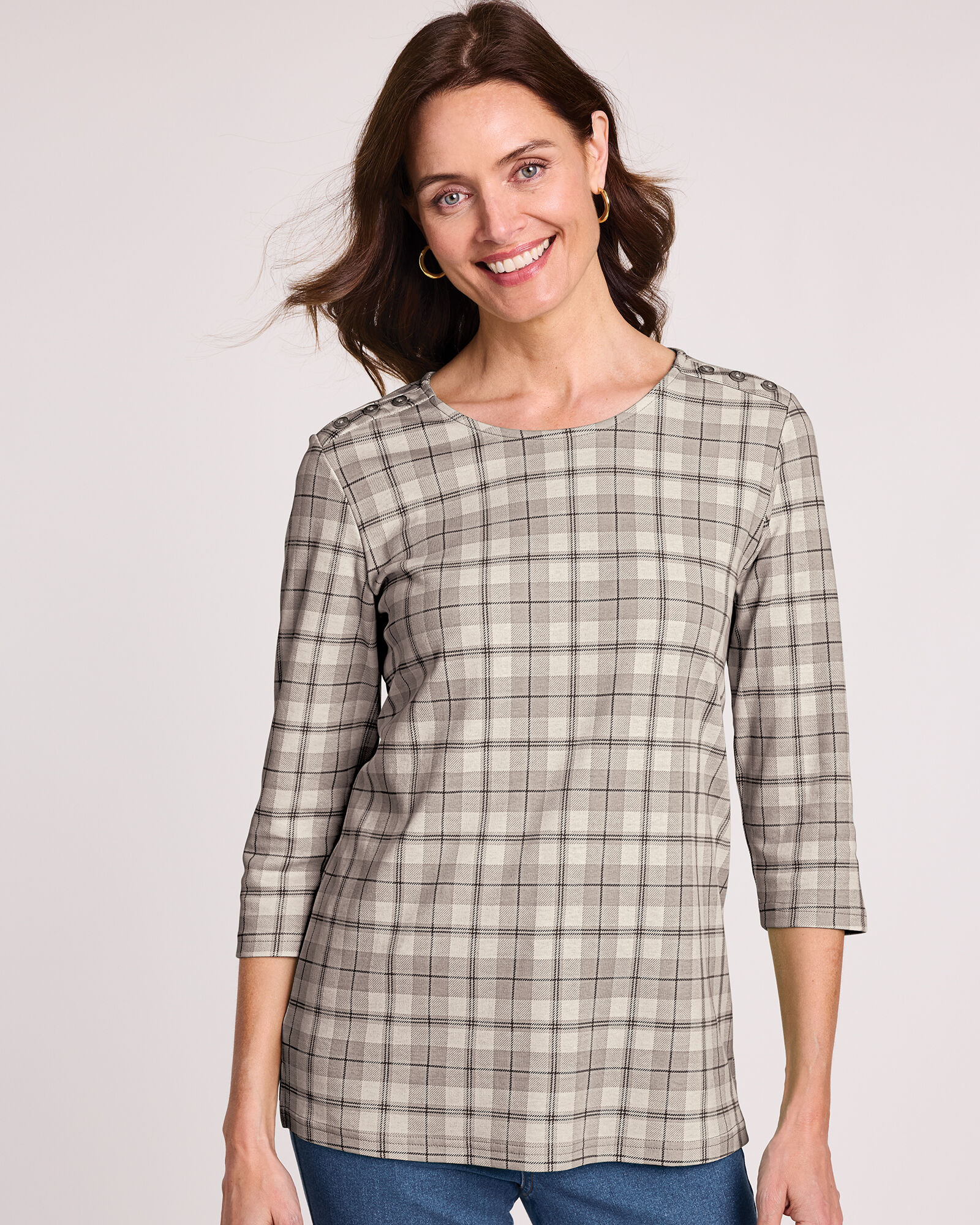 Essential Knit Button-Trim Top | Blair