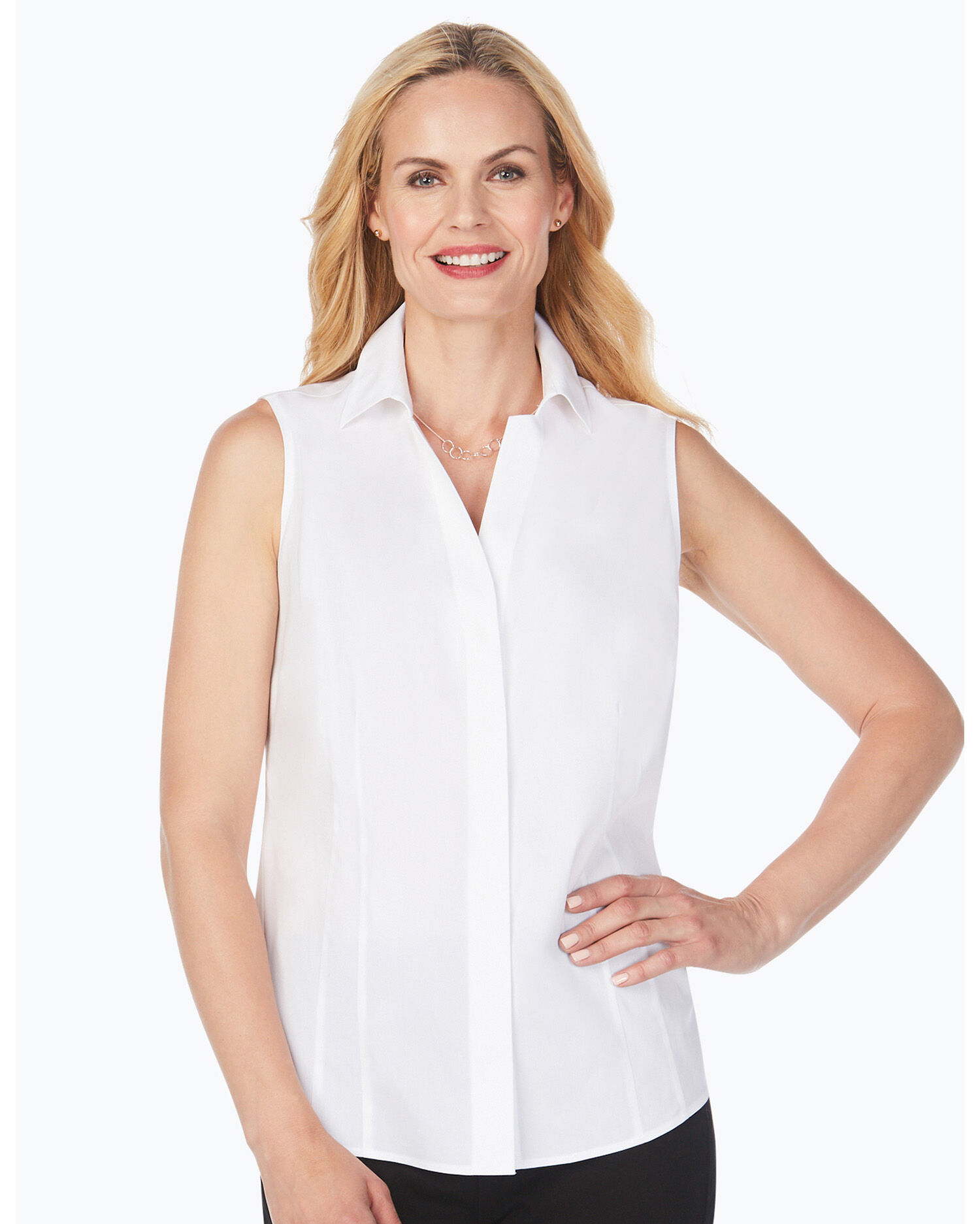 Foxcroft Taylor Essential Stretch Non-Iron Sleeveless Shirt