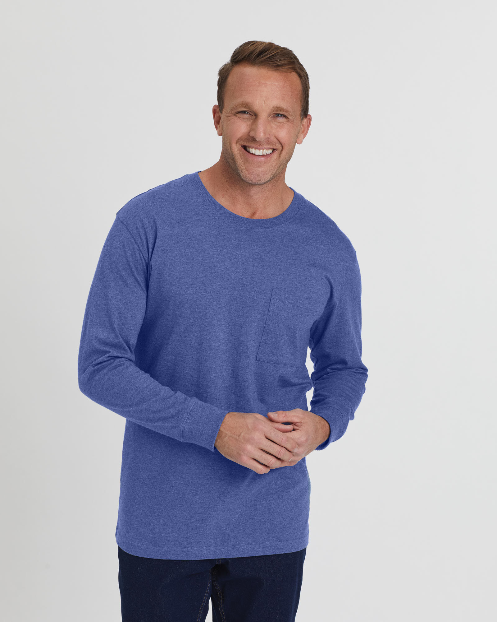 John Blair Everyday Jersey Knit Long-Sleeve Pocket Tee | Blair