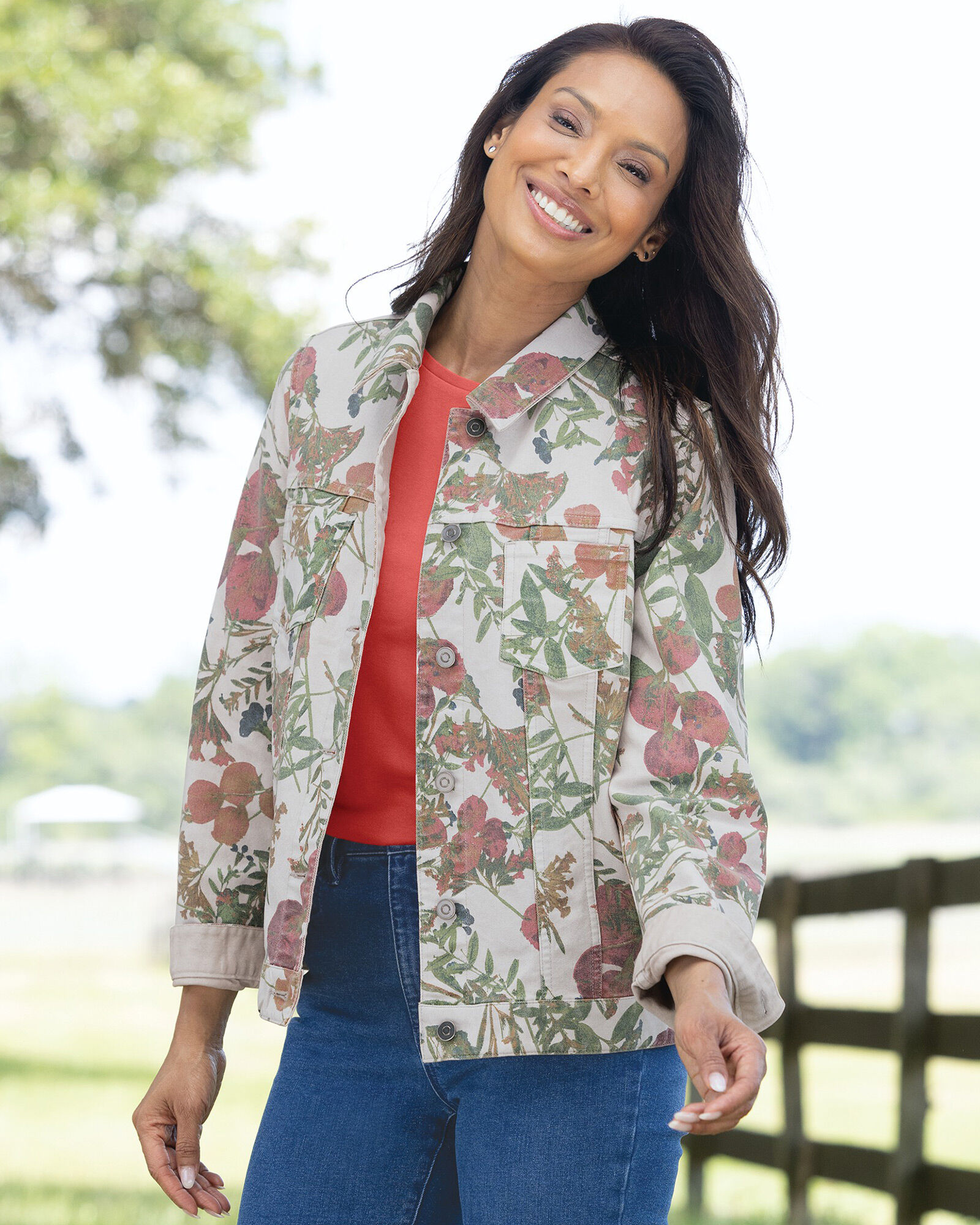 【 開梱 設置?無料 】 Reversible Appleseed's | Jacket Jean Floral-Print ジャケット・アウター