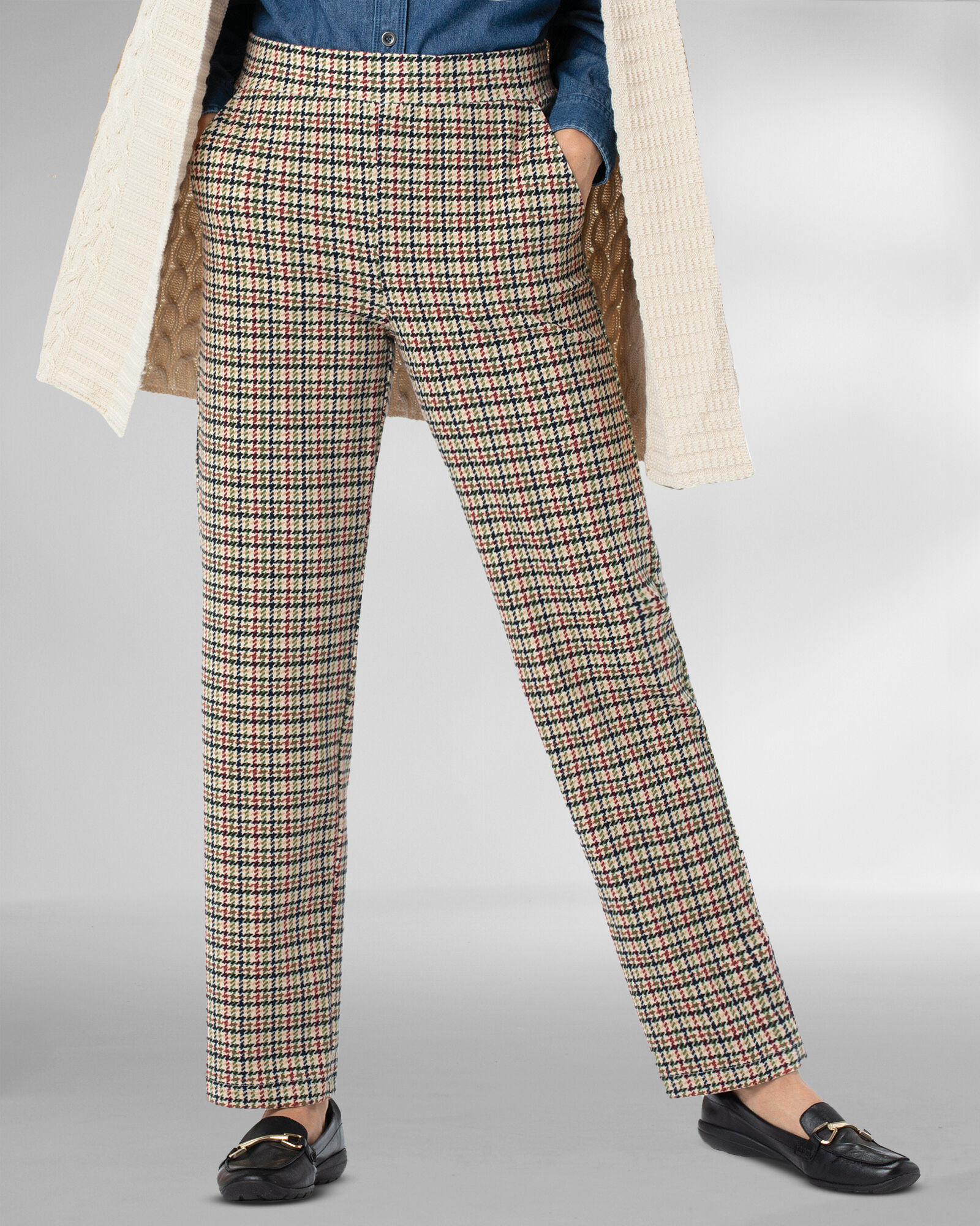 Everyday Knit Straight-Leg Houndstooth Pants | Appleseed's