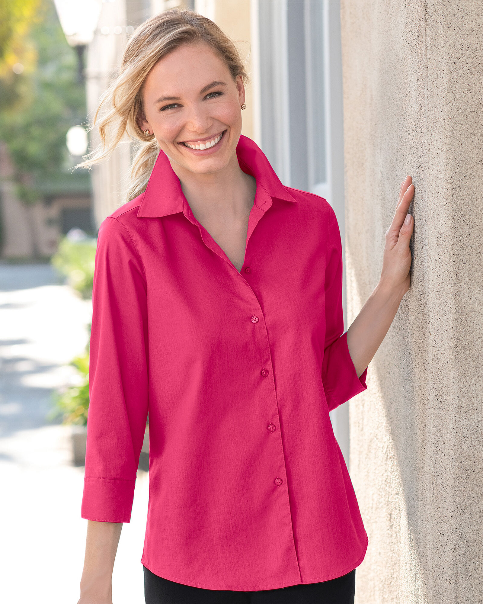 Foxcroft Perfect-Fit Three-Quarter-Sleeve Shirt | Appleseed's