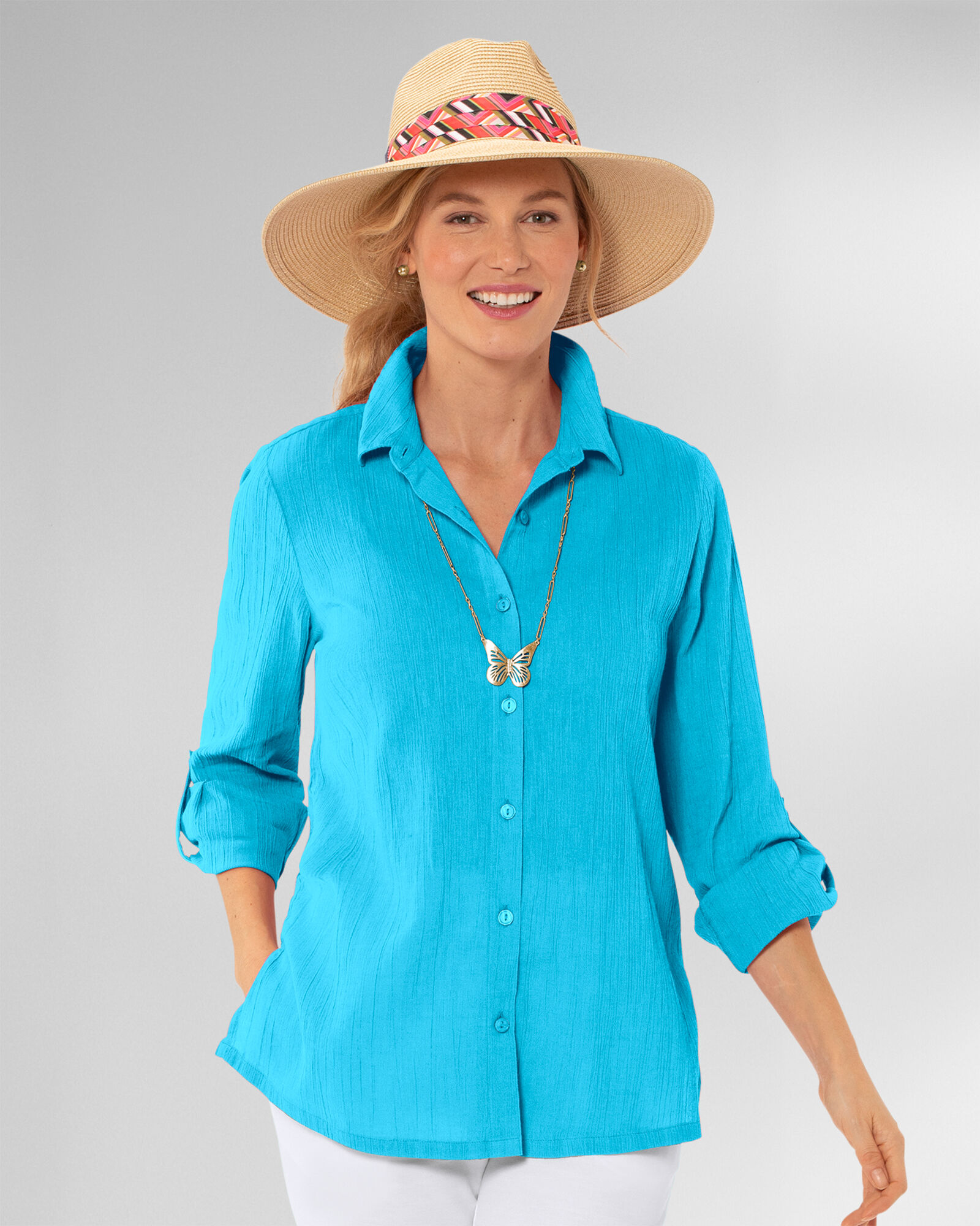 Crinkled Cotton Solid Shirt | Appleseed's Crinkled Cotton Solid Shirt | Appleseed's