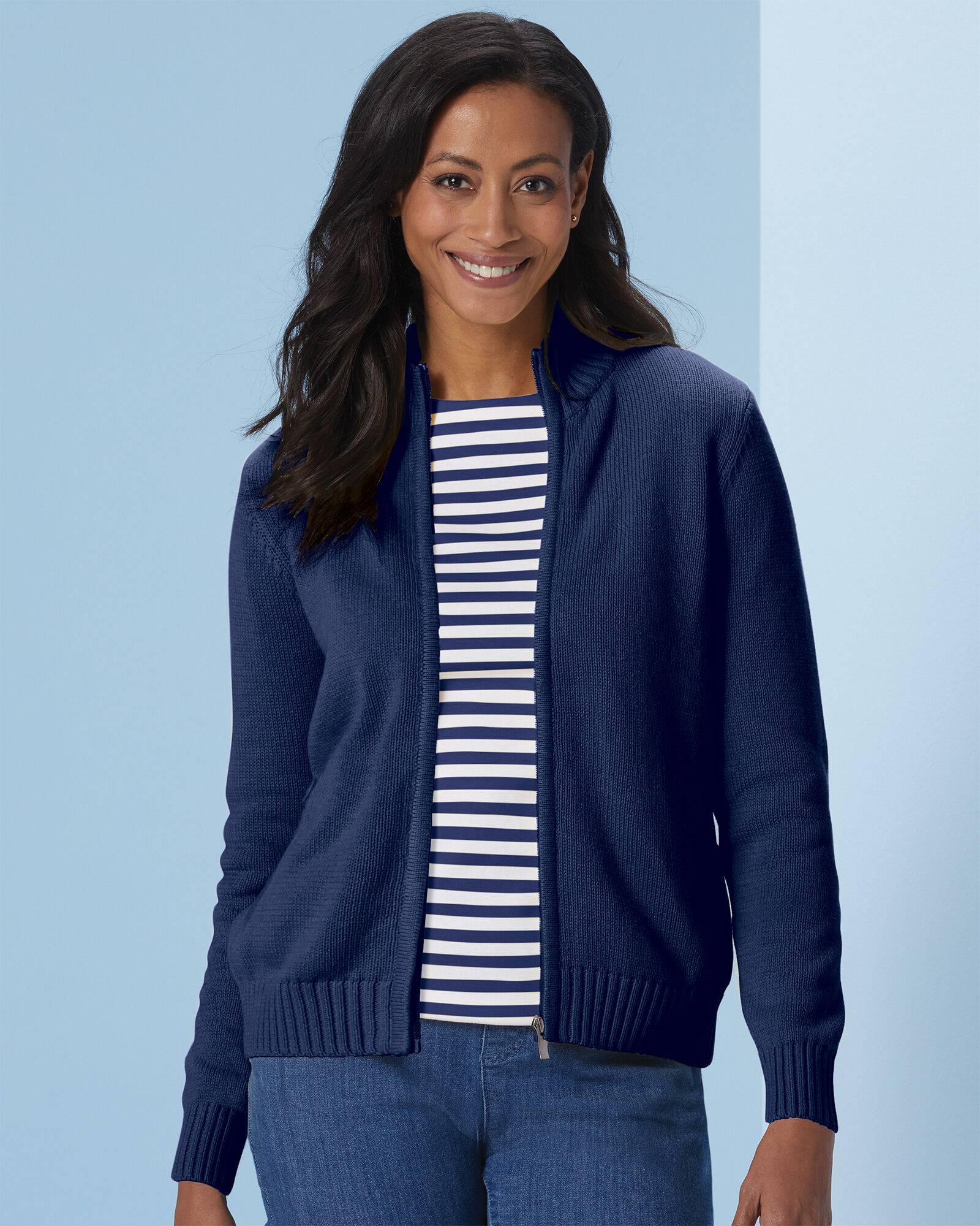 Zip-Front Cardigan