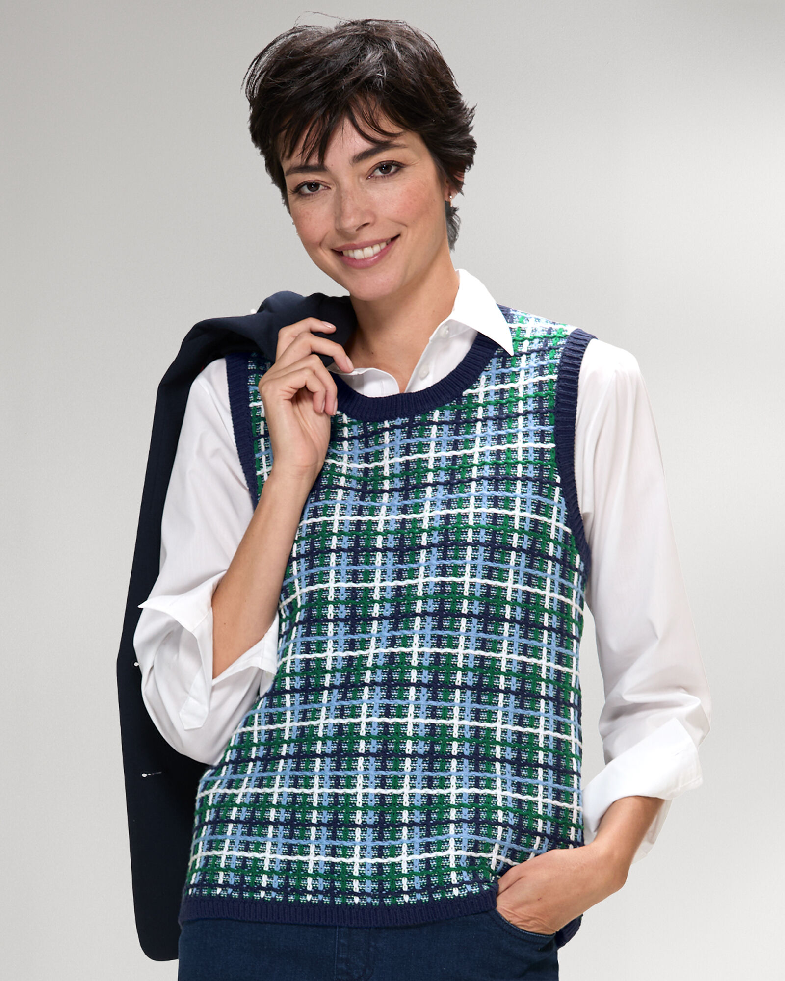 【メール便送料無料対応可】 Tweed Sweater Vest トップス