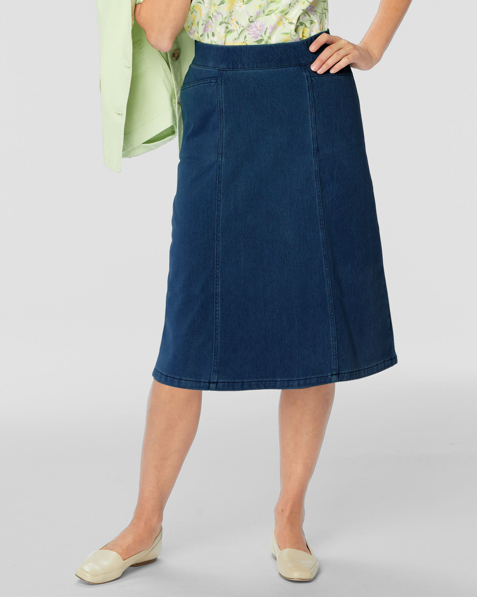 Classic Knit Denim Skirt | Appleseed's