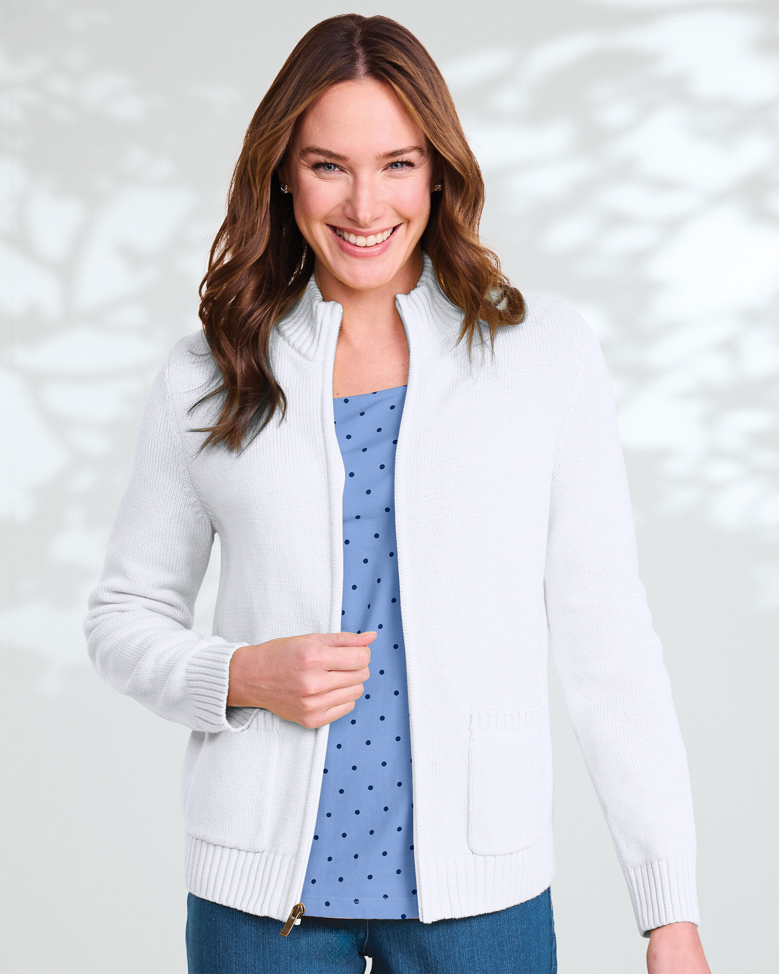 Bayside Cotton Zip-Front Cardigan | Appleseed's