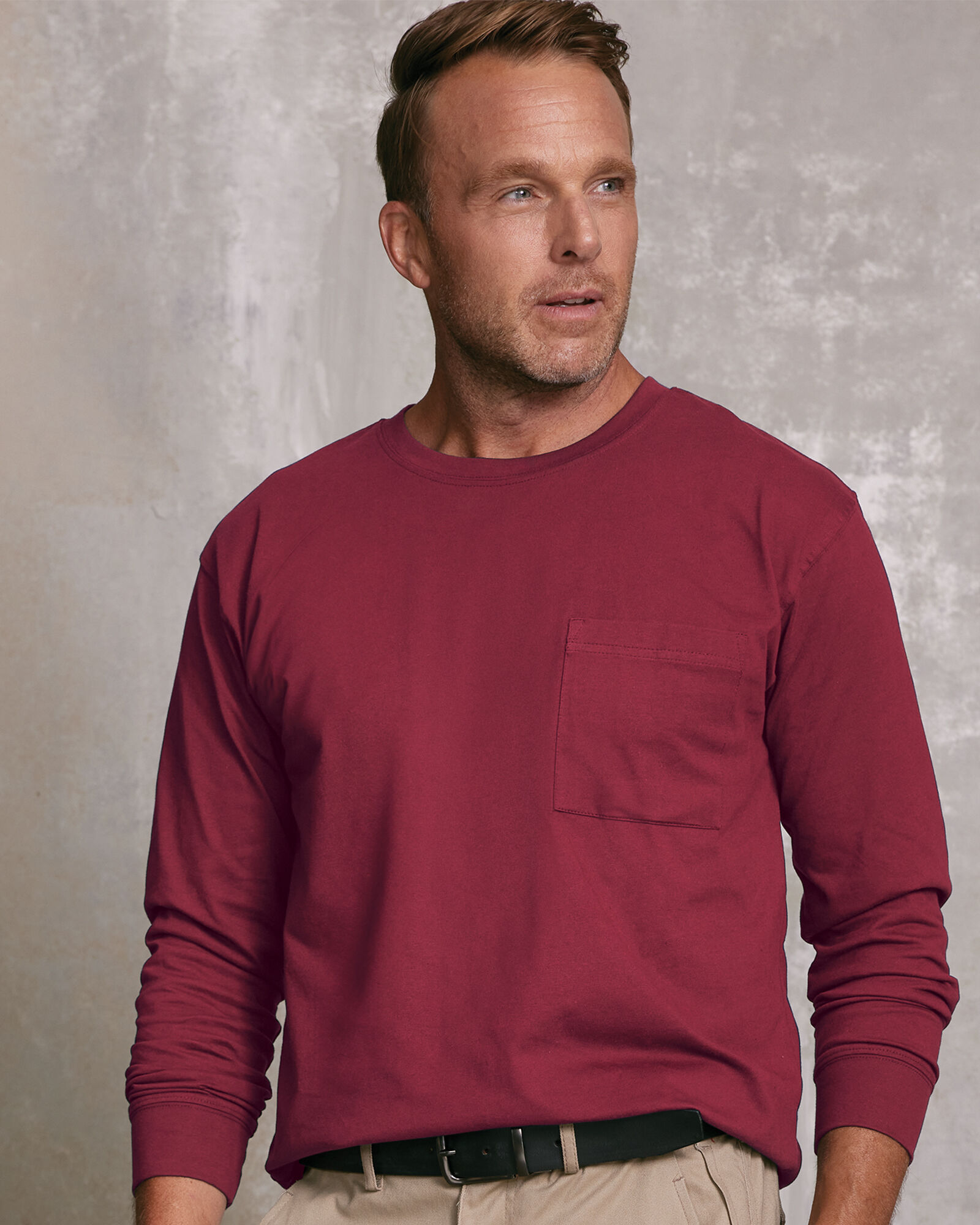 John Blair Everyday Jersey Knit Long-Sleeve Pocket Tee | Blair