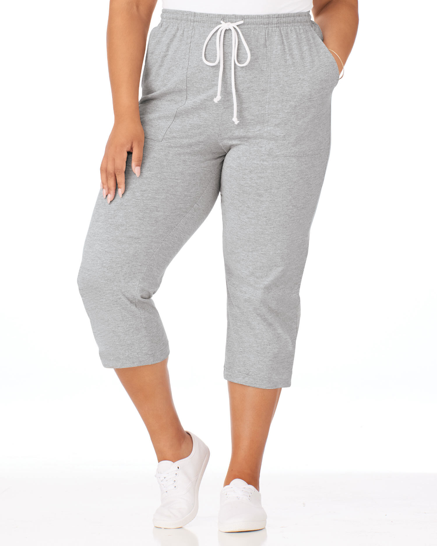 Pull-On Knit Drawstring Sport Capris