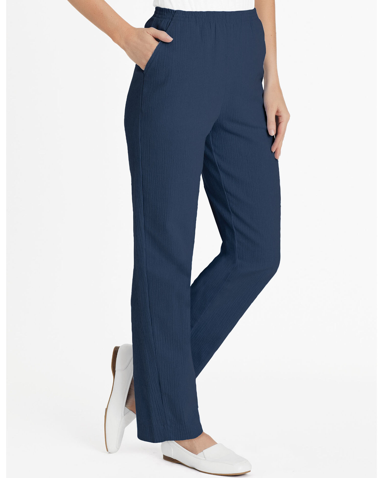 Crinkle Fabric Pants - Lightweight Clothing for Elderly
