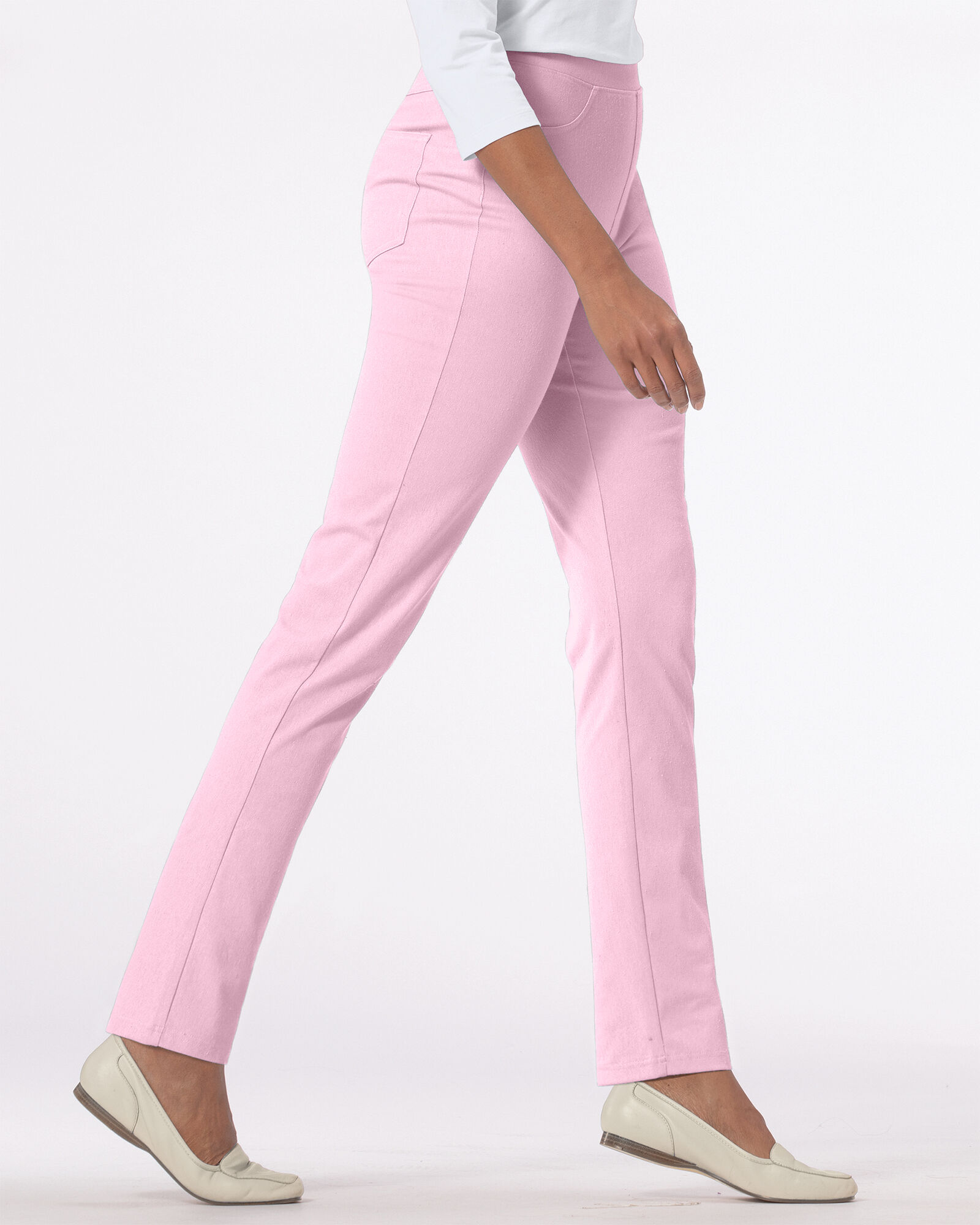 Intro Plus Size Bella Solid Double Knit Slim Hem Straight