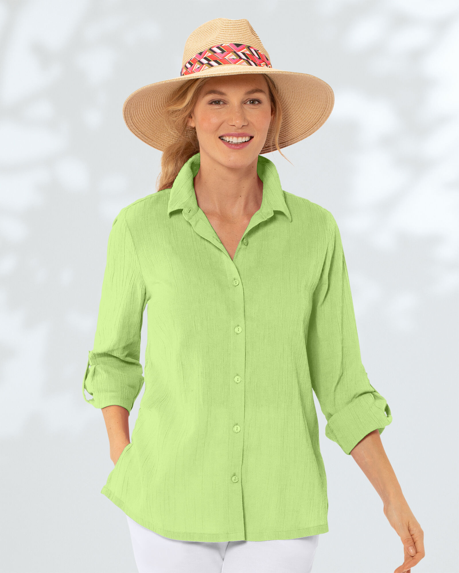 Crinkled Cotton Solid Shirt | Appleseed's