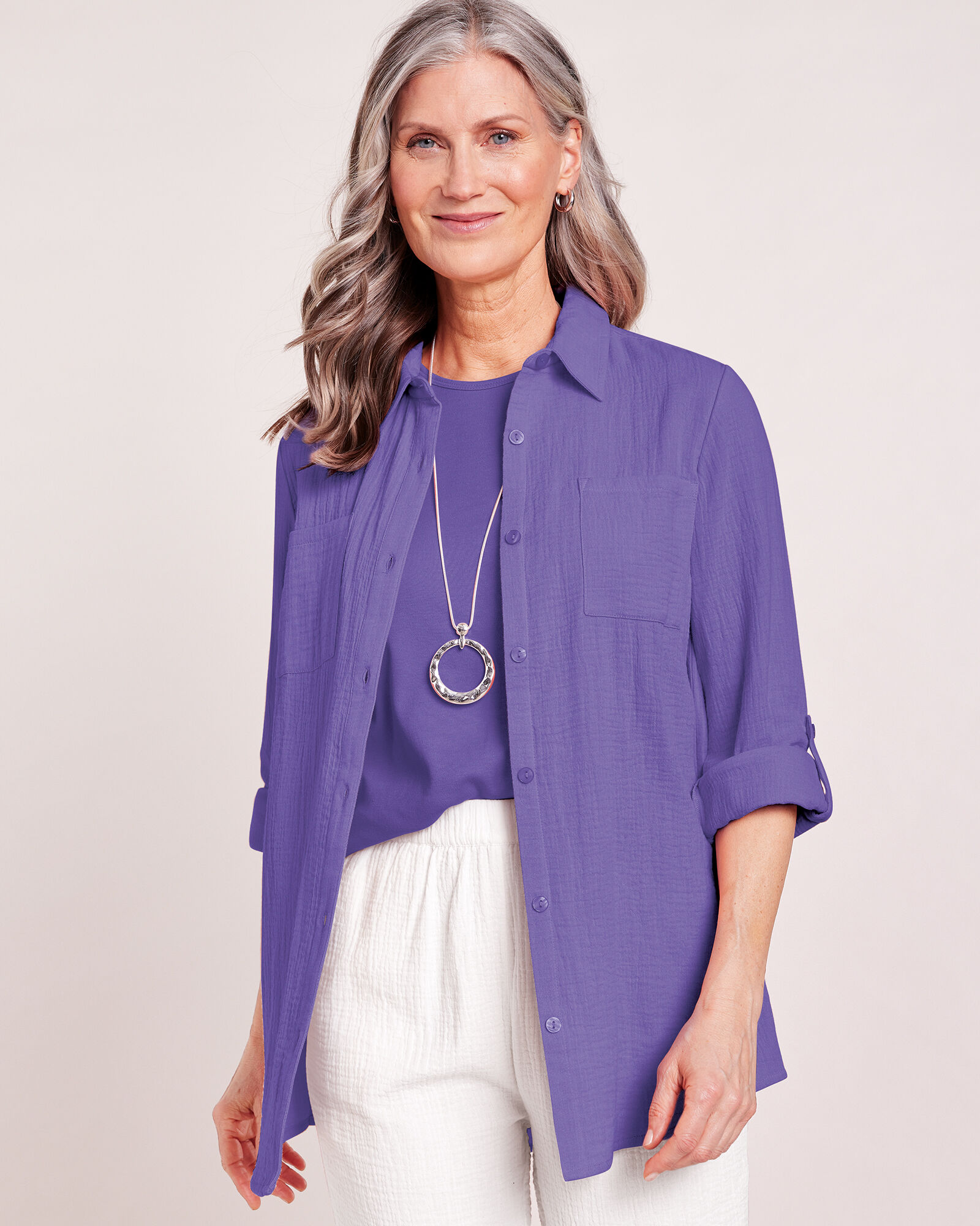 大特価 Gauze Button-Up Big Shirt ニット/セーター
