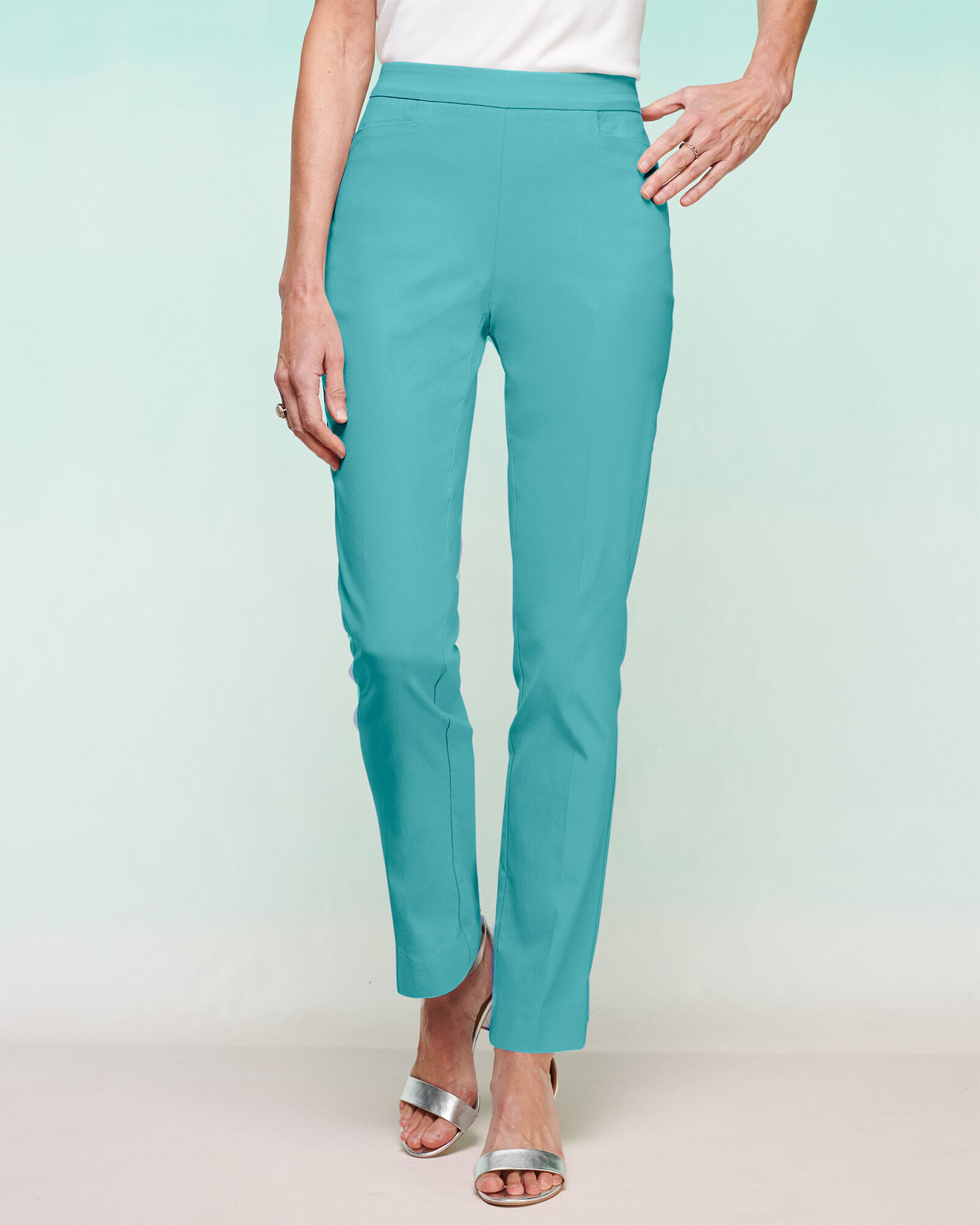 Slimtacular® Textured Tapered Pants | Draper's & Damon's