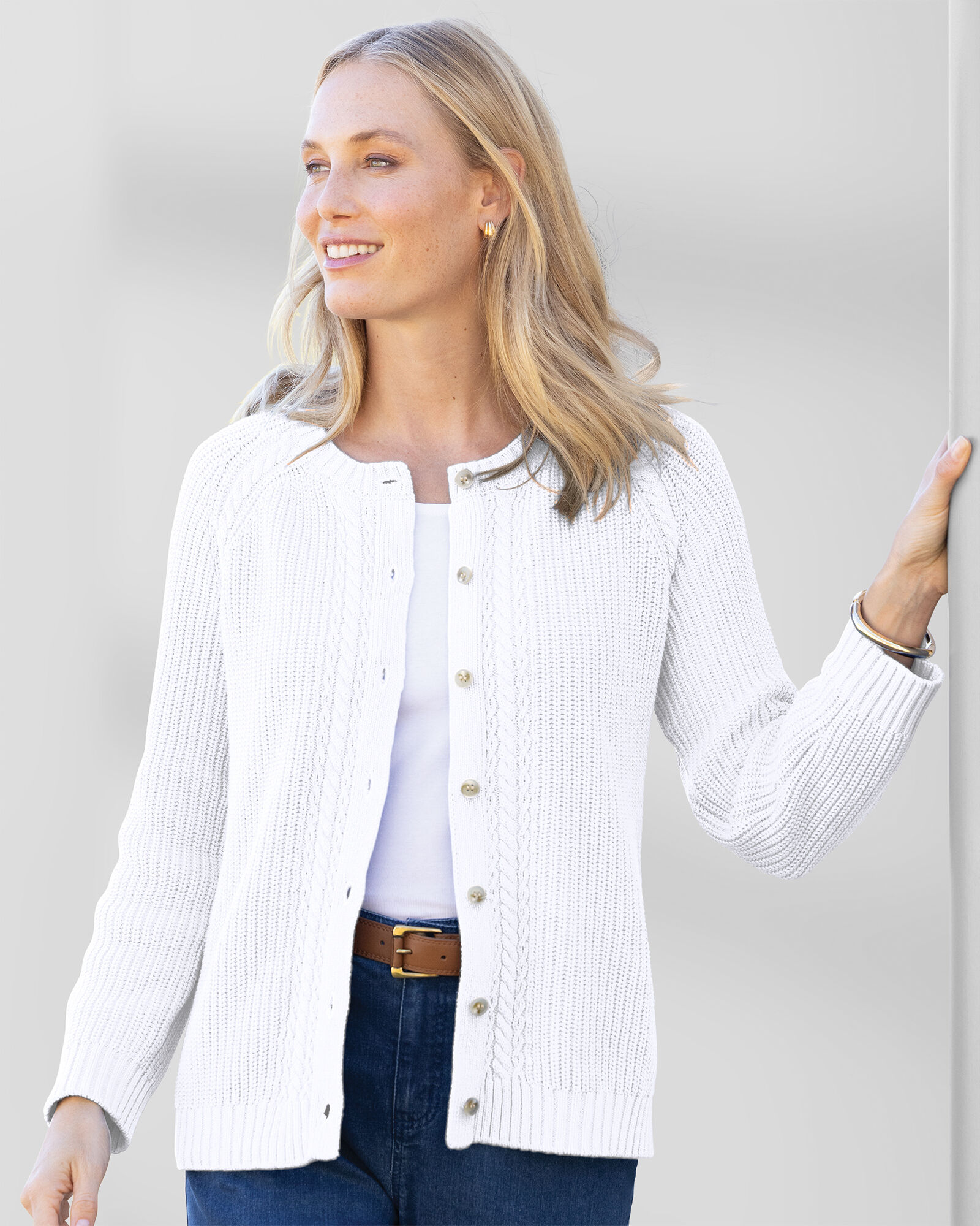 Bayside Cotton Shaker-Stitch Cardigan | Appleseed's